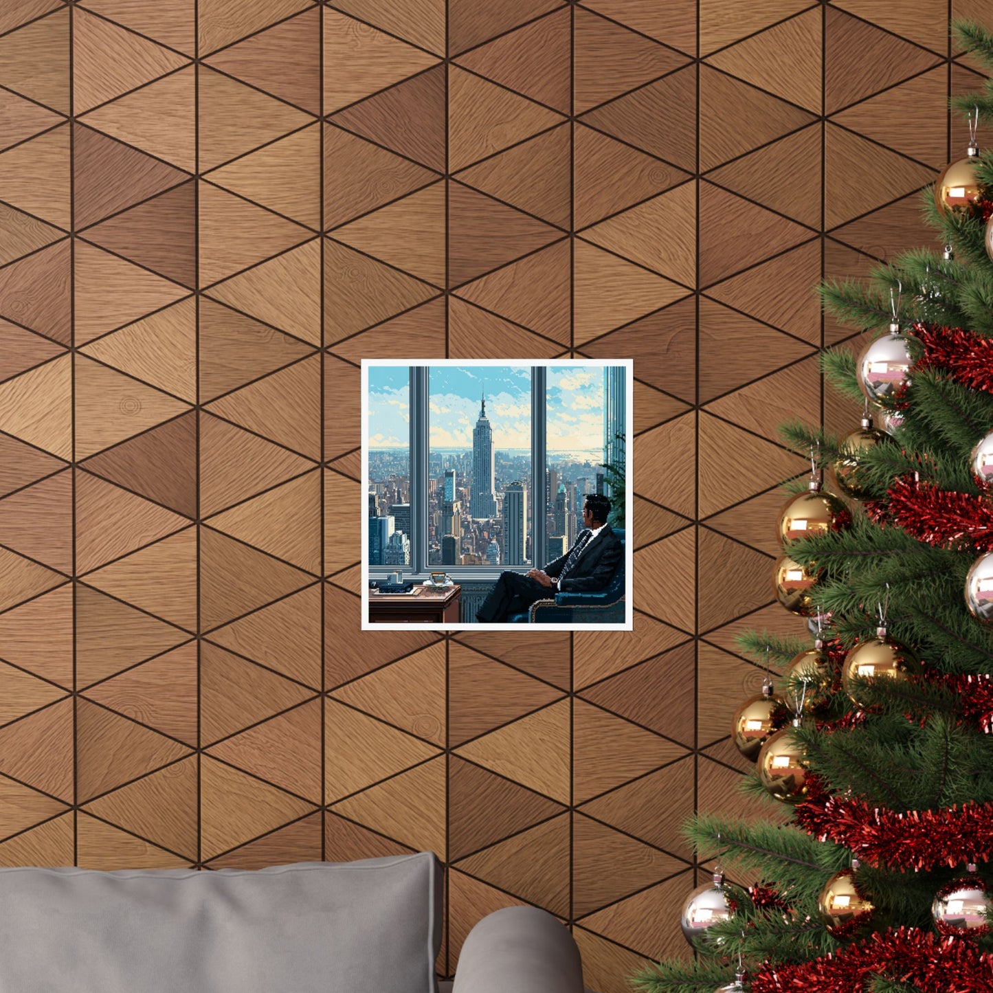 Cityscape Matte Vertical Poster, Wall Art Print, Contemporary Decor, New York Skyline Art, Office Wall Decor, Gift for Him