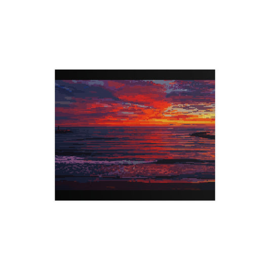 Sunset Matte Wall Posters, Colorful Beach Art Prints, Home Decor, Office Inspiration, Gift for Ocean Lovers, Vibrant Wall Decor