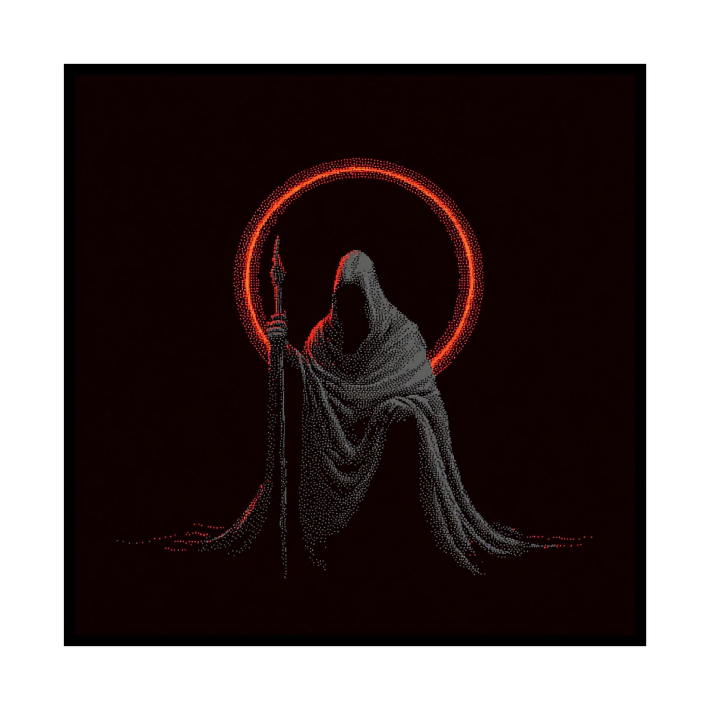 Eerie Matte Vertical Poster of Cloaked Figure, Dark Art Print, Gothic Wall Decor, Halloween Decor, Unique Gift Idea