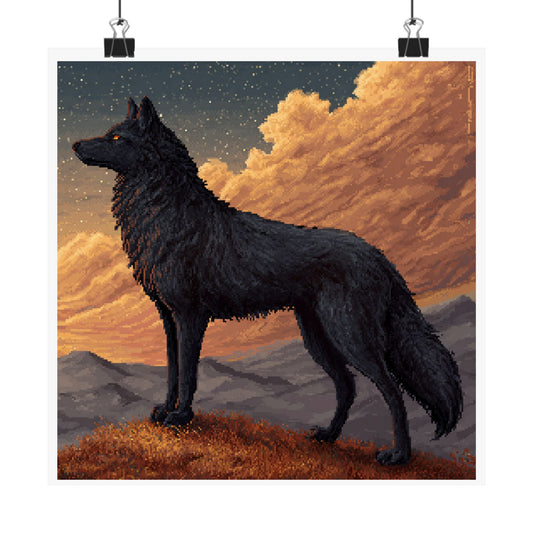 Majestic Wolf Art Print, Nature Wall Decor, Home and Office Art, Animal Lover Gift, Wildlife Decor, Moonlight Vibes