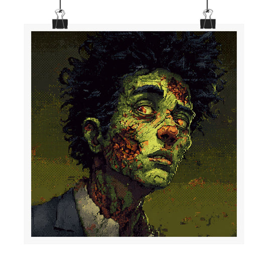 Zombie Art Matte Vertical Posters, Horror Wall Decor, Unique Home Decor, Halloween Wall Art, Gothic Room Accent, Gift for Horror Lovers
