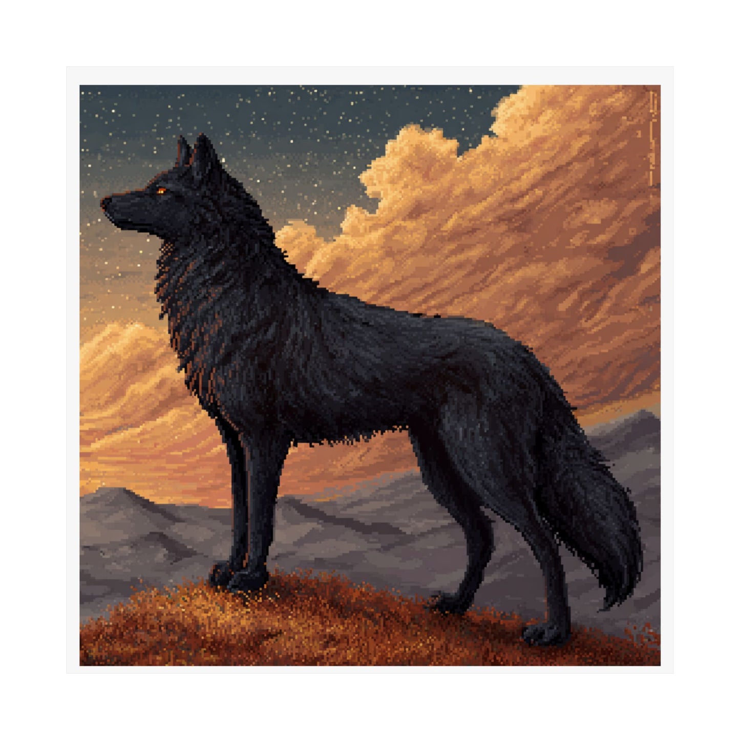 Majestic Wolf Art Print, Nature Wall Decor, Home and Office Art, Animal Lover Gift, Wildlife Decor, Moonlight Vibes