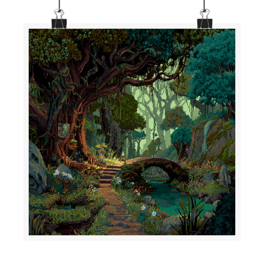 Enchanted Forest Wall Art Print, Matte Vertical Posters, Nature Decor for Home, Serene Landscape Artwork, Gift for Nature Lovers