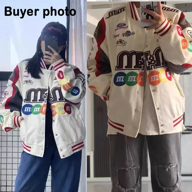 Embroidery Motorcycle Street Racing Varsity Outwear