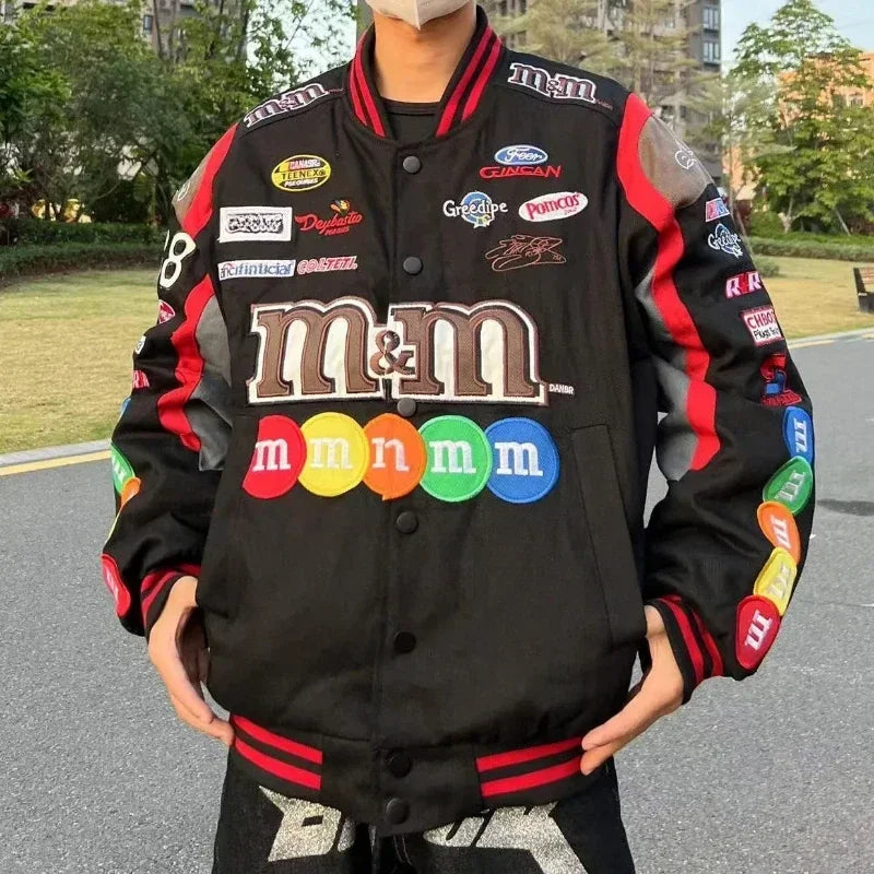 Embroidery Motorcycle Street Racing Varsity Outwear
