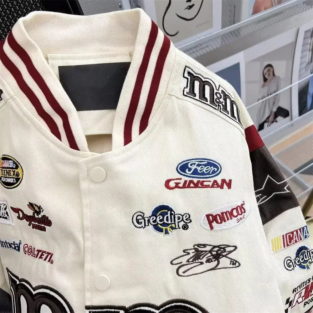 Embroidery Motorcycle Street Racing Varsity Outwear