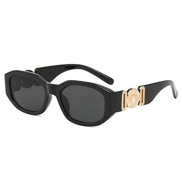 New retro sunglasses for men and women with diamond shaped metal large head personalized sunglasses