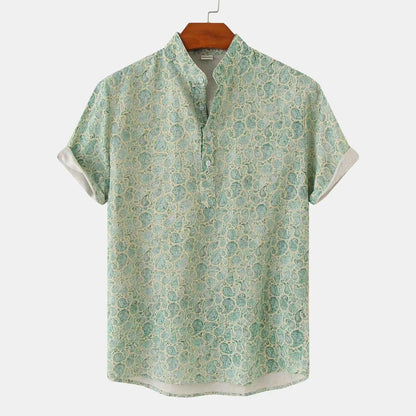 New Summer Floral Beach Short Sleeved Shirt In European and American Sizes, Summer Camouflage Printed Shirt For Men