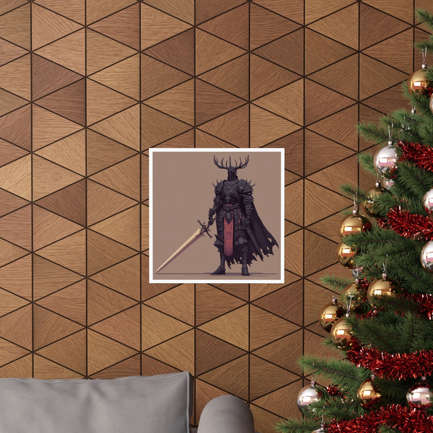 Fantasy Warrior Poster Print, Gamer Decor, Nerd Art, Medieval Wall Art, Gift for Dungeons & Dragons Fans