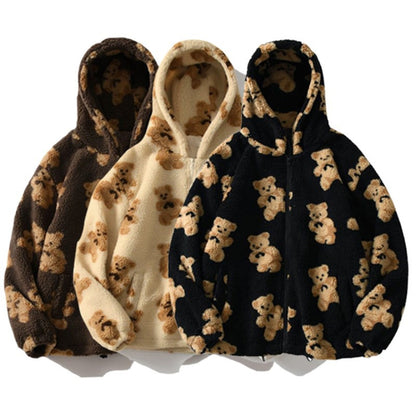 Bear Zipper Plush Sweater