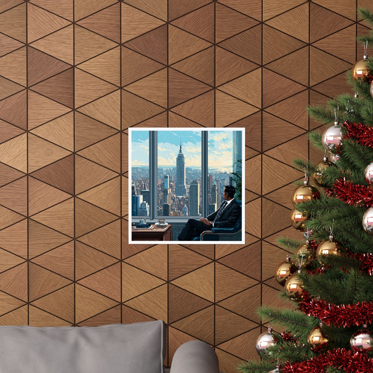 Cityscape Matte Vertical Poster, Wall Art Print, Contemporary Decor, New York Skyline Art, Office Wall Decor, Gift for Him