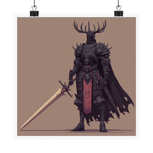 Fantasy Warrior Poster Print, Gamer Decor, Nerd Art, Medieval Wall Art, Gift for Dungeons & Dragons Fans