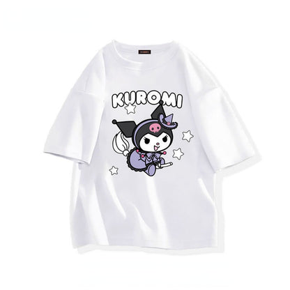 Kawaii Sanrio Kuromi T-shirt Cute Anime Cartoon Lovers' Pure