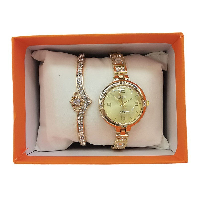 2 Piece Diamond Embedding Fashion Women's Watch