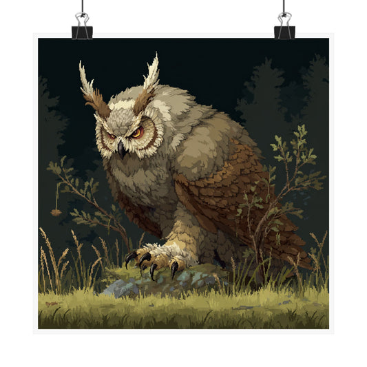 Majestic Owl Matte Poster, Wildlife Wall Art, Nature Decor, Gift for Animal Lovers, Rustic Home Accent