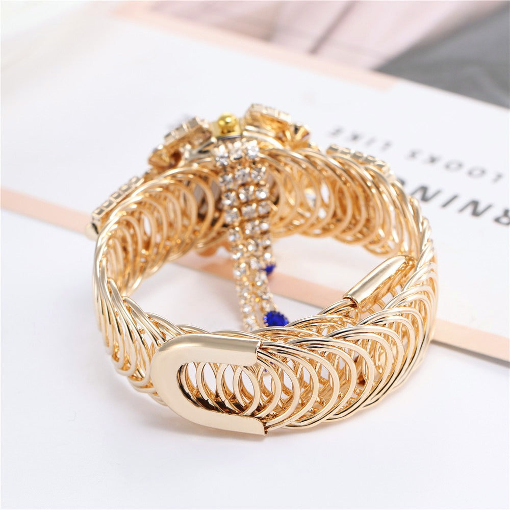 New Fashion Women's Full Diamond Alloy Fashion Watch Creative Tassel Quartz Bracelet Watch Women's Style