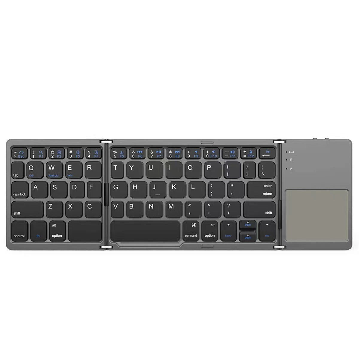 Mini wireless three-fold Bluetooth keyboard Bluetooth wireless folding with touch panel BO33 rechargeable keyboard