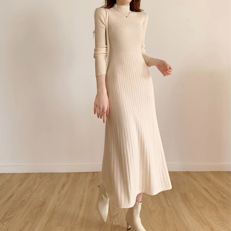 Mid length knee length dress sweater