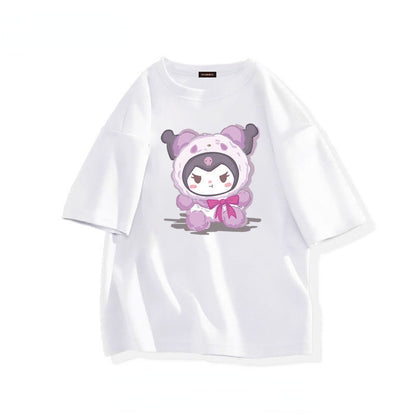 Kawaii Sanrio Kuromi T-shirt Cute Anime Cartoon Lovers' Pure