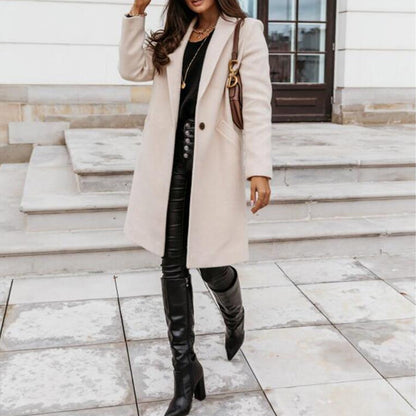 button down woolen coat jacket