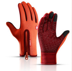 Outdoor cycling warm gloves, autumn and winter touch screen, anti slip, waterproof, windproof, fleece climbing riding gloves