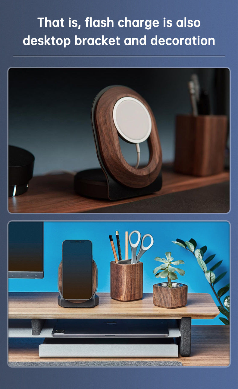 Walnut Wireless Magnetic Charger