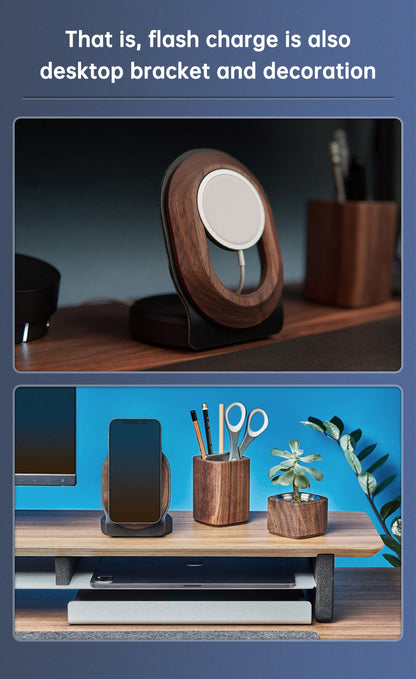 Walnut Wireless Magnetic Charger