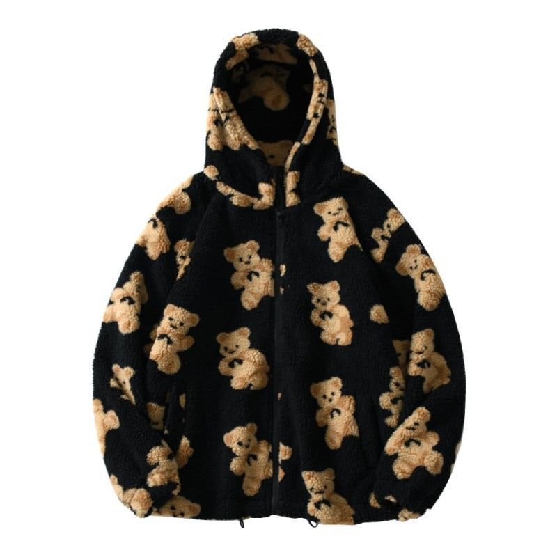 Bear Zipper Plush Sweater