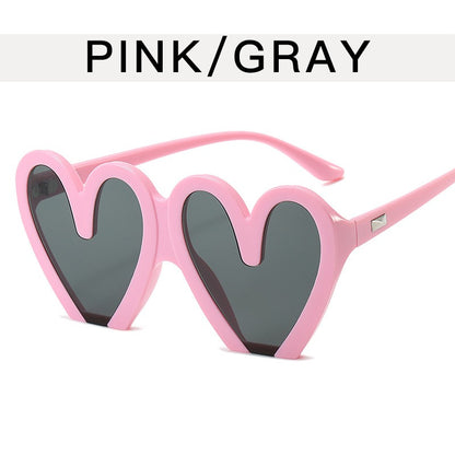 Party Trend Peach Heart Glasses for Women INS Funny Love Sunglasses for European and American Fashion Party Photography Sunglasses
