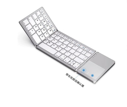 Mini wireless three-fold Bluetooth keyboard Bluetooth wireless folding with touch panel BO33 rechargeable keyboard