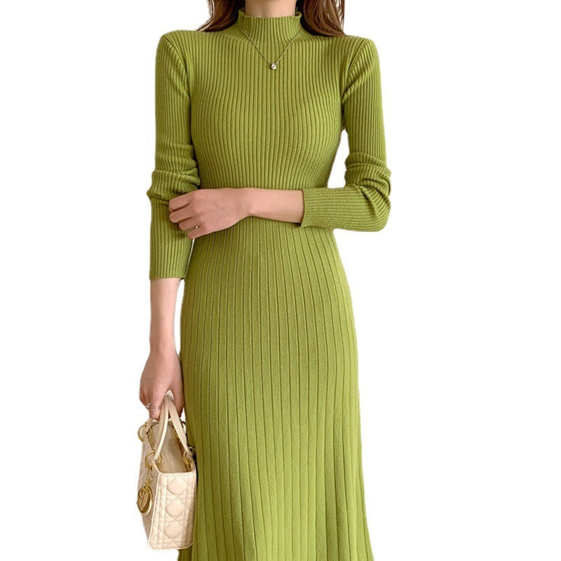 Mid length knee length dress sweater