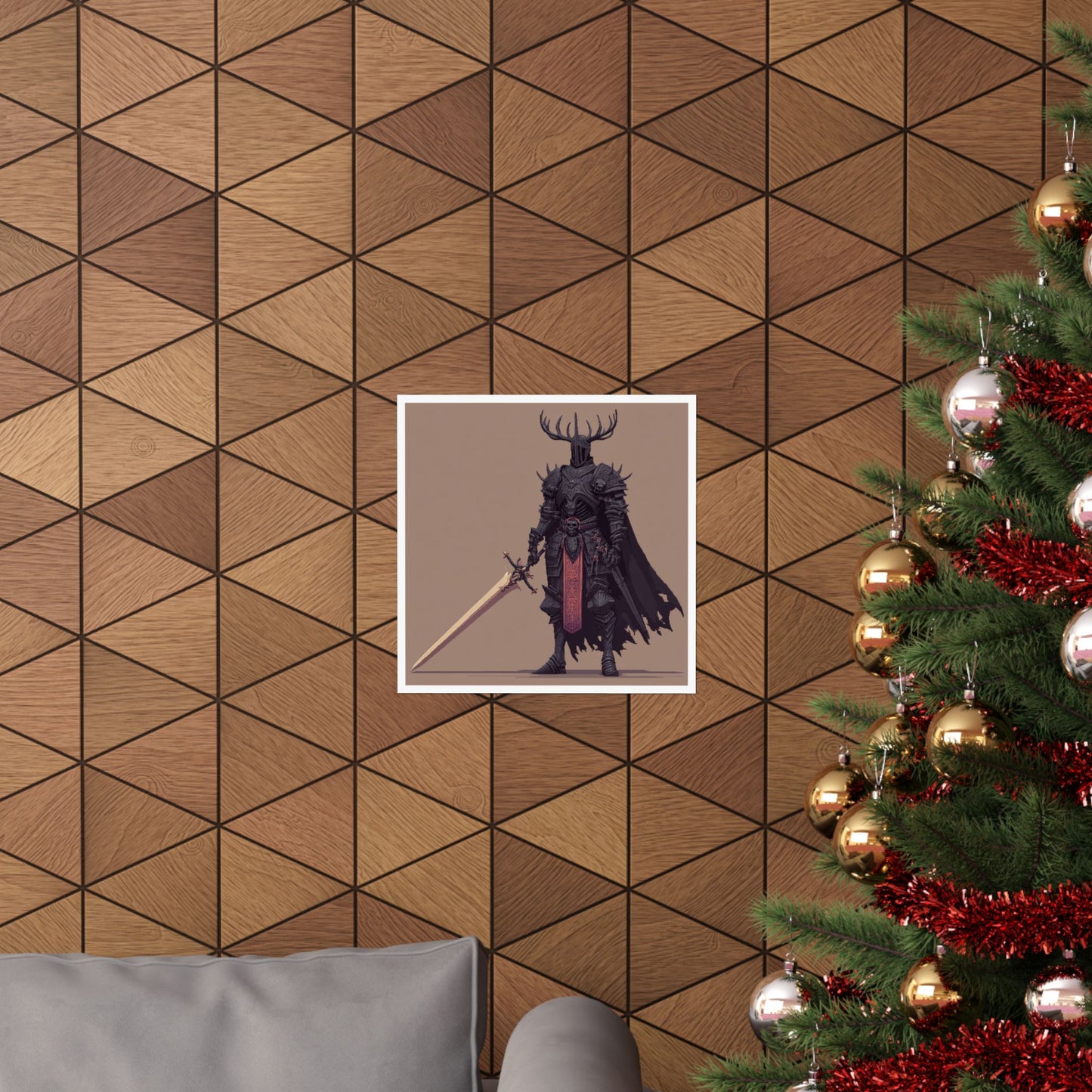 Fantasy Warrior Poster Print, Gamer Decor, Nerd Art, Medieval Wall Art, Gift for Dungeons & Dragons Fans