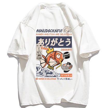Vintage Japan Kanji Cartoon Fun Graphic T Shirts_yy