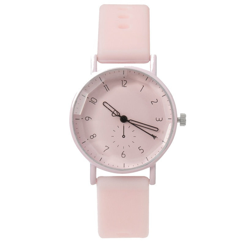 New College Style Silicone Watch Minimalist Macaron Small Fresh Digital Face Hollow Needle Student Watch