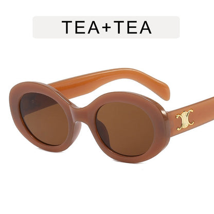 Retro Oval Frame Sunglasses New Macaron Small Frame Sunglasses Fashion Trend Sunglasses