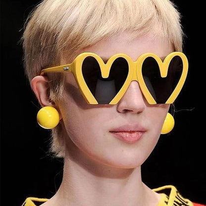 Party Trend Peach Heart Glasses for Women INS Funny Love Sunglasses for European and American Fashion Party Photography Sunglasses