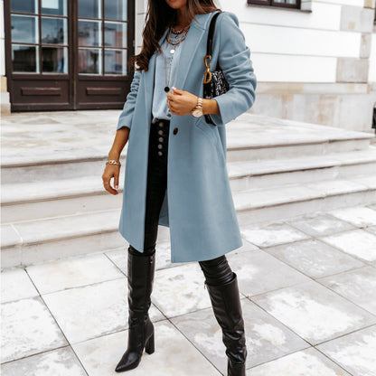 button down woolen coat jacket