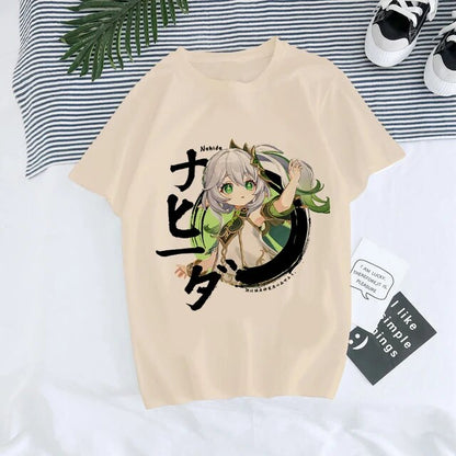 Genshin Impact T Shirt Kawaii Hu Tao Graphic Tees Xiao Kaedehara Kazuha T-shirt Hip Hop Tops Harajuku Tshirt Women 90s Female