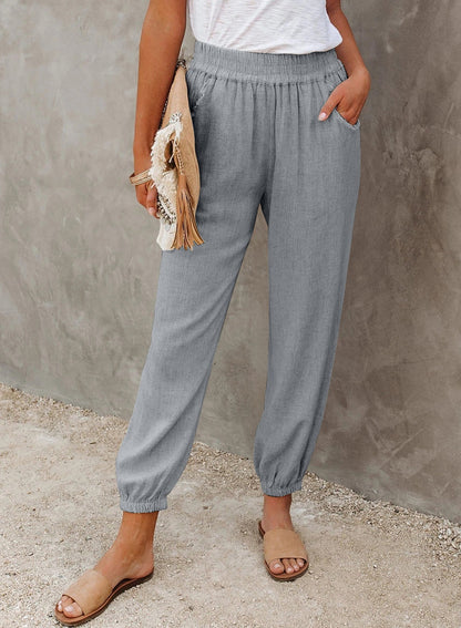 Versatile loose insert pockets and 9-point ankle pants