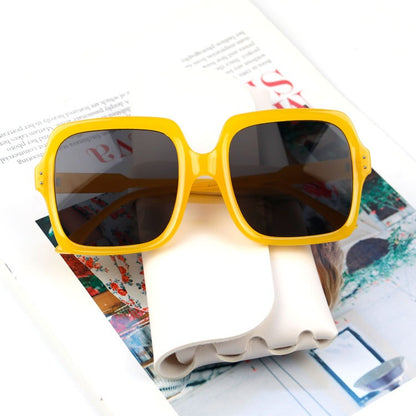 Retro large frame sunglasses for women with personalized internet celebrities, big face, slimming sunglasses, UV resistant plain glasses