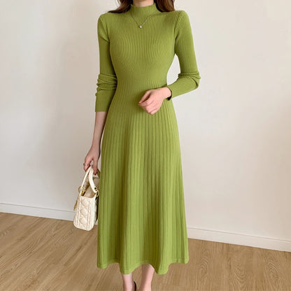 Mid length knee length dress sweater