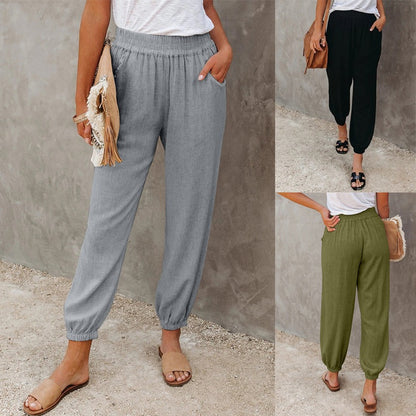 Versatile loose insert pockets and 9-point ankle pants