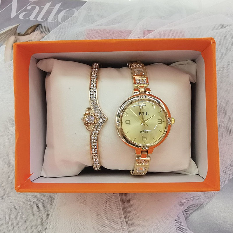 2 Piece Diamond Embedding Fashion Women's Watch