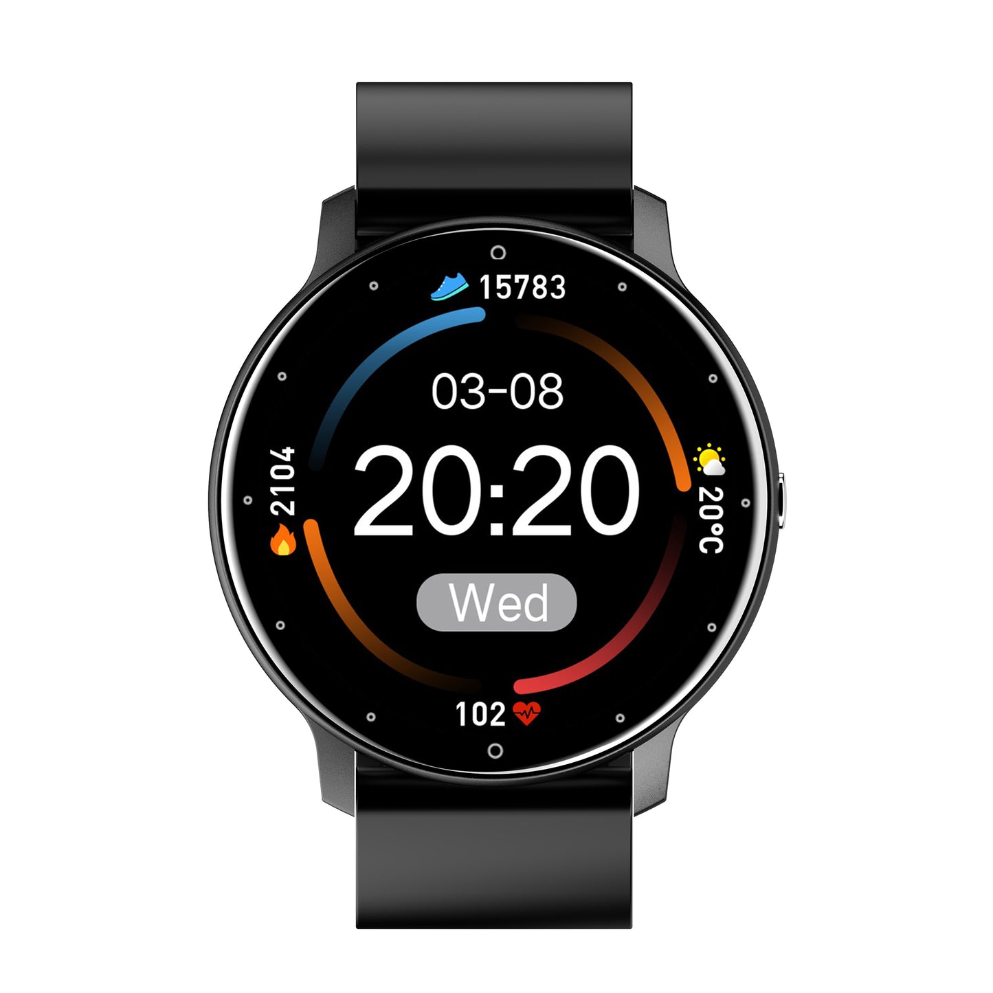 New ZL02D Smart Watch Heart Rate Blood Pressure Sleep Meter Step Circular Screen Sports Ladies Men's Watch Ring