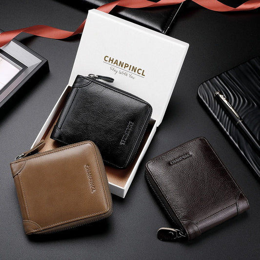 Leather Zipper Wallet