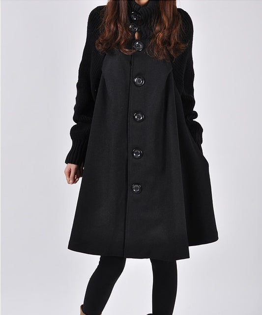 loose fitting woolen coat