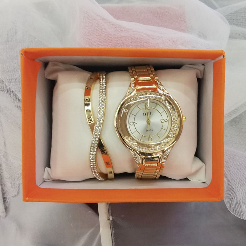 2 Piece Diamond Embedding Fashion Women's Watch