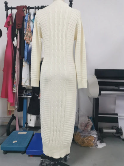 Thicken Turtleneck Sweater Maxi Dress