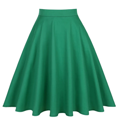 SISHION 2023 Floral Print Women Skirts Summer Green High Waist Casual Vintage Swing Retro Skater Midi Skirt Falads Mujer VD0020