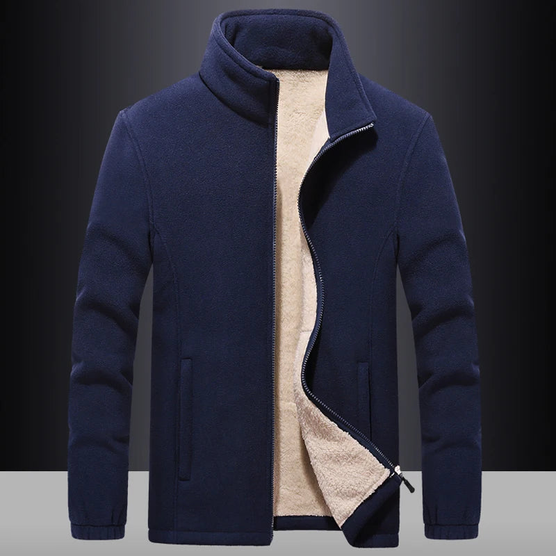 Men's windbreaker Thick Fleece Jackets outwear Sportswear 7XL 8XL 9XL Wool Liner Hoody Warm Hoodies Thermal Coat Sweatshirts Men